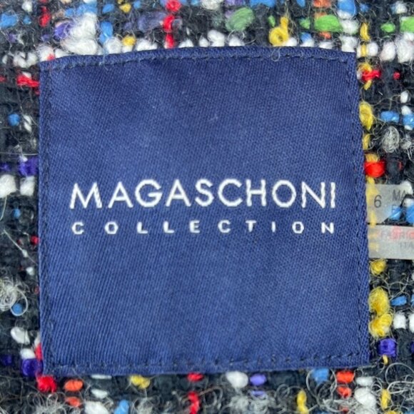 Magaschoni Women's Black Wooven Multicolor Threads  Button Up Sweater Sz 6 - Picture 9 of 10